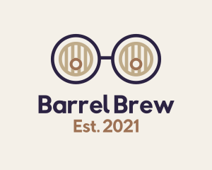 Barrel Glasses Brewery Nerd logo design