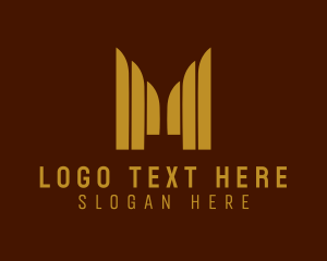 Gold - Letter M Premium Hotel logo design