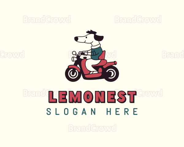 Cartoon Dog Motorcycle Logo