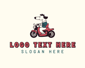 Cartoon - Cartoon Dog Motorcycle logo design