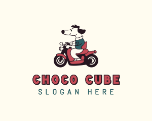 Cartoon Dog Motorcycle Logo