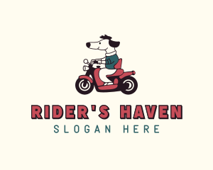 Motorcyclist - Cartoon Dog Motorcycle logo design