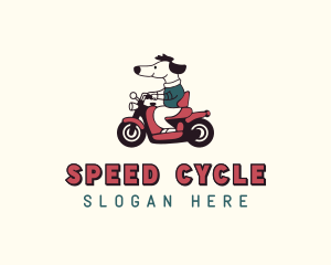Motorcycle - Cartoon Dog Motorcycle logo design