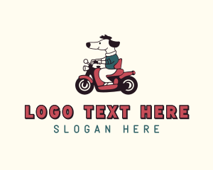 Cartoon Dog Motorcycle Logo