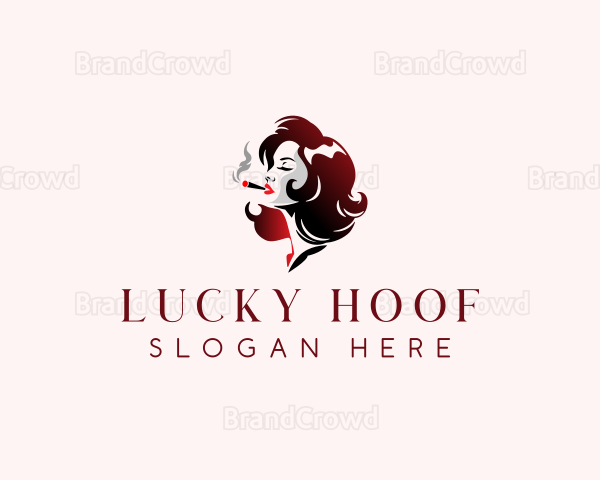 Cigar Woman Smoking Logo