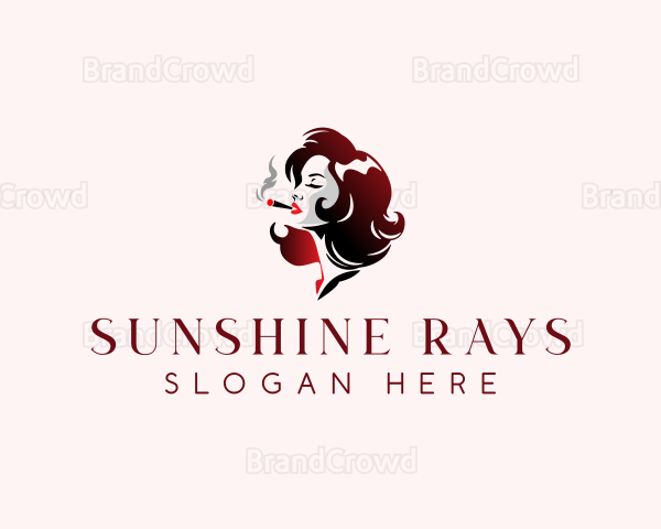 Cigar Woman Smoking Logo