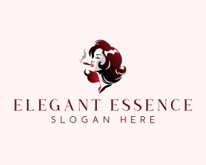 Cigar Woman Smoking logo design