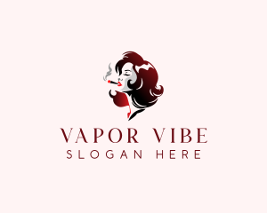 Cigar Woman Smoking logo design