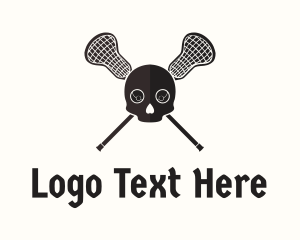 Lacrosse Stick - Lacrosse Skull Pirate logo design