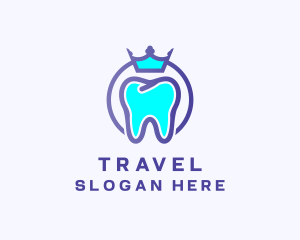 Toothbrush - Crown Tooth Dentist logo design