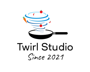 Twirl - Cooking Tornado Pan logo design