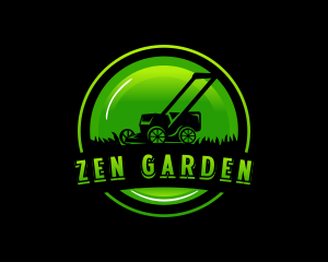 Lawn Mower Turf Landscape logo design