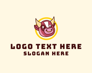 Ox - Cartoon Ox Head logo design