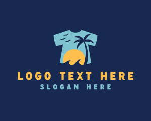 Palm Tree - Tropical Tee Shirt logo design