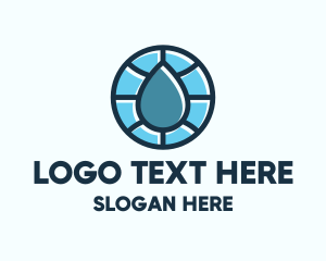 Sanitation - Blue Water Droplet logo design