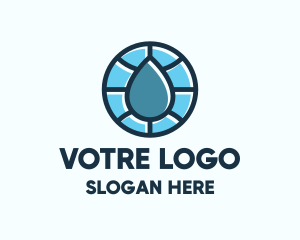 Blue Water Droplet Logo
