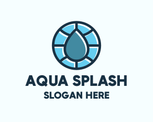 Wet - Blue Water Droplet logo design