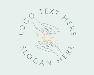 Tarot - Hands Sun Moon logo design