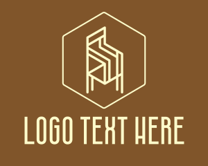 Computer Chair - Geometric Modern Chair logo design