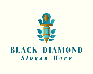 Teal Crown Diamond logo design