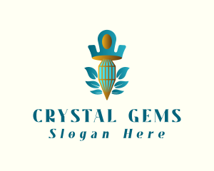 Teal Crown Diamond logo design