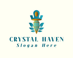 Teal Crown Diamond logo design