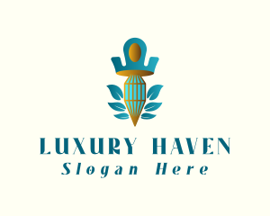 Opulent - Teal Crown Diamond logo design