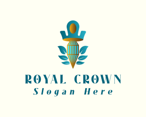 Coronation - Teal Crown Diamond logo design