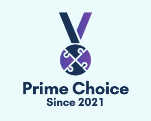 First - Puzzle Medal Award logo design