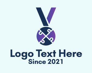 Achievement - Puzzle Medal Award logo design
