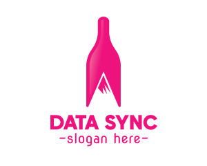 Magenta Wine Mountain logo design