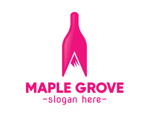 Magenta Wine Mountain logo design