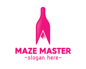 Magenta Wine Mountain logo design