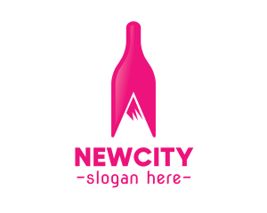 Magenta Wine Mountain logo design