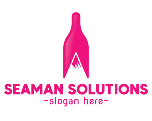 Magenta Wine Mountain logo design