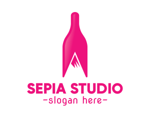 Magenta Wine Mountain logo design