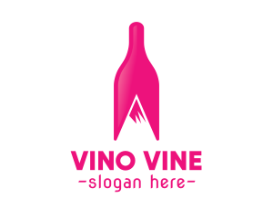 Wine - Magenta Wine Mountain logo design