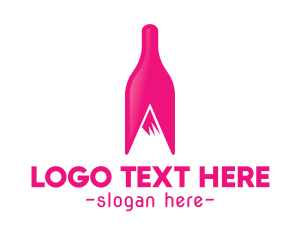 Alcoholic - Magenta Wine Mountain logo design