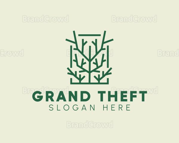 Garden Forest Tree Branch Logo