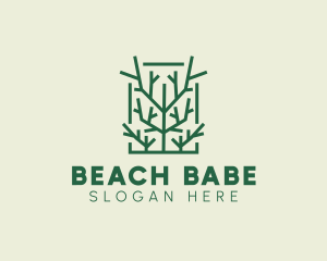 Garden Forest Tree Branch logo design