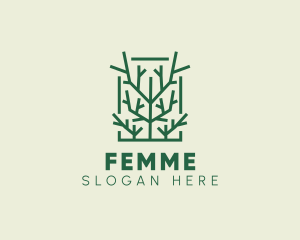 Garden Forest Tree Branch logo design