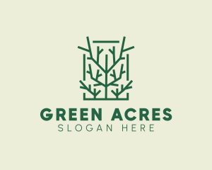 Garden Forest Tree Branch logo design
