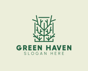 Garden Forest Tree Branch logo design