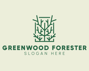 Garden Forest Tree Branch logo design