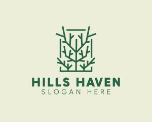 Garden Forest Tree Branch logo design