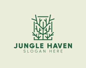 Garden Forest Tree Branch logo design