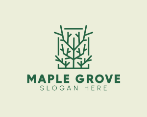 Garden Forest Tree Branch logo design