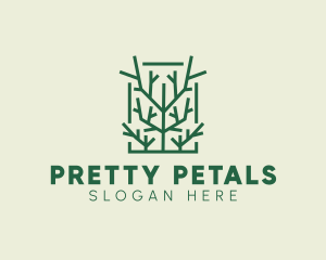 Garden Forest Tree Branch logo design