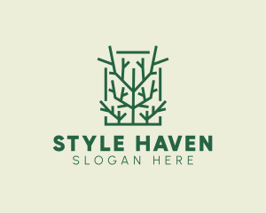 Garden Forest Tree Branch logo design