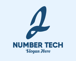 Number - Handwritten Number 2 logo design